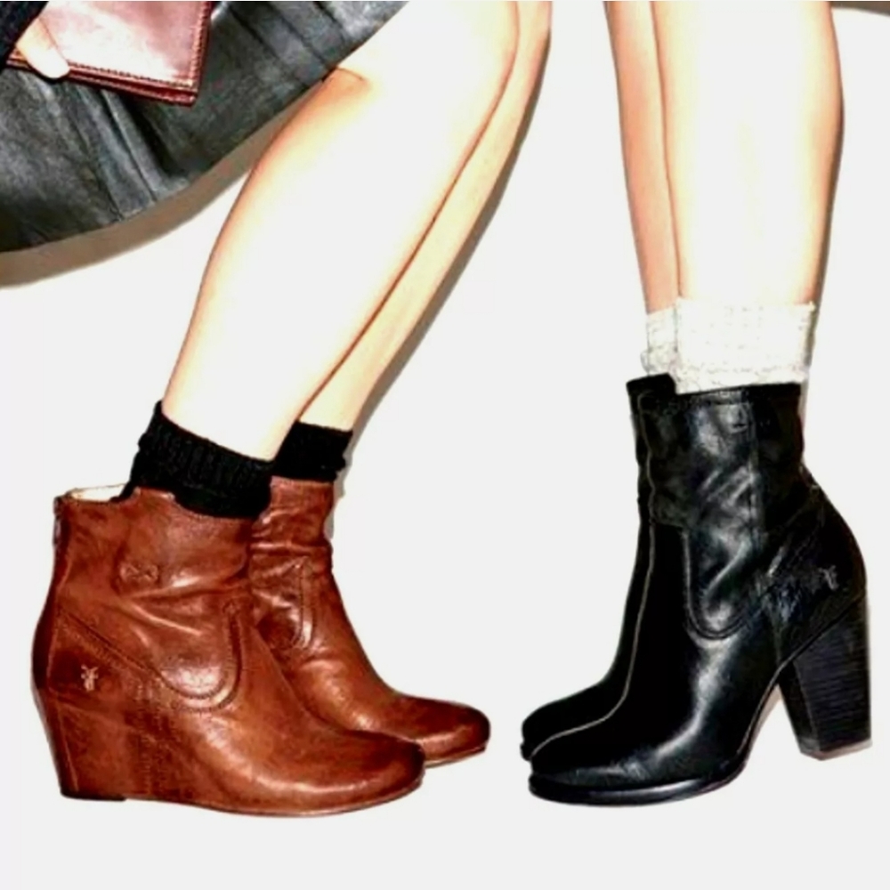Frye Carson Wedge Booties